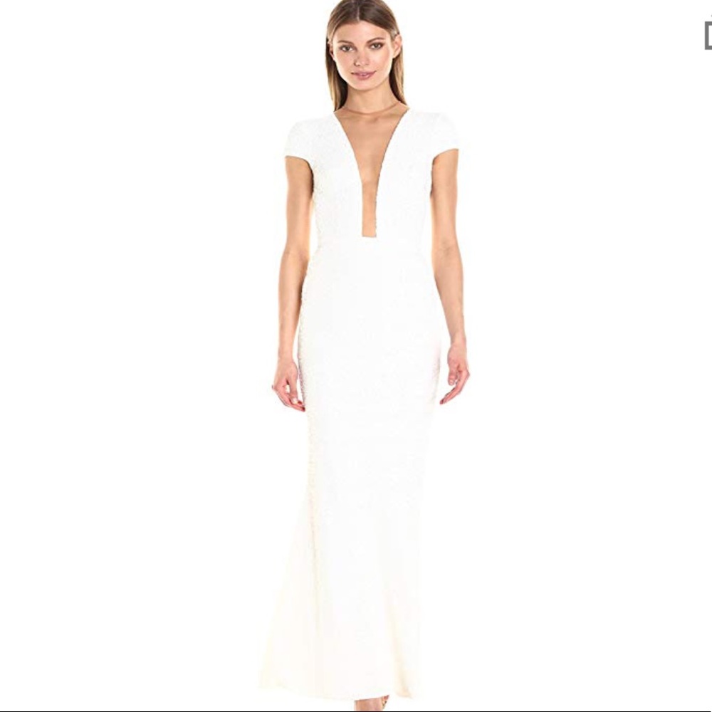 Illusion-neck sequined mermaid gown